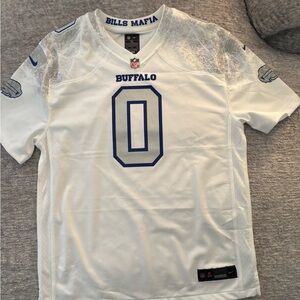 Nike White and Blue Buffalo Jersey